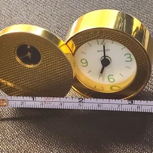 MOVADO VINTAGE QUARTZ TRAVEL ALARM CLOCK.